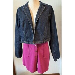 Isaac Mizrahi Design Women’s PlusXXL Crop Denim Jacket Vintage Y2K  Peppy School
